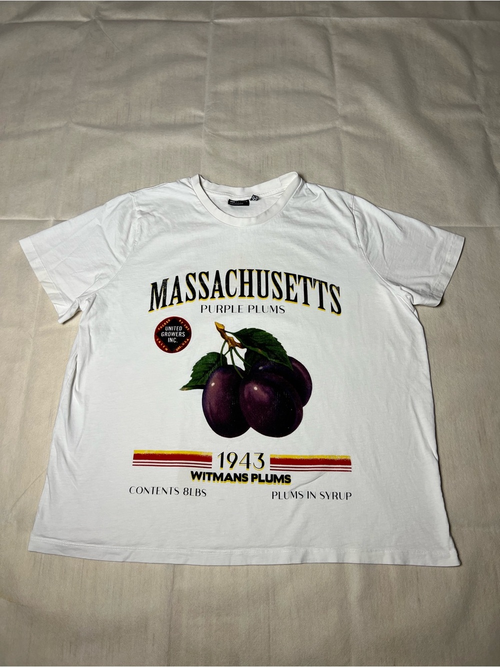 Massachusetts purple plums graphic tee